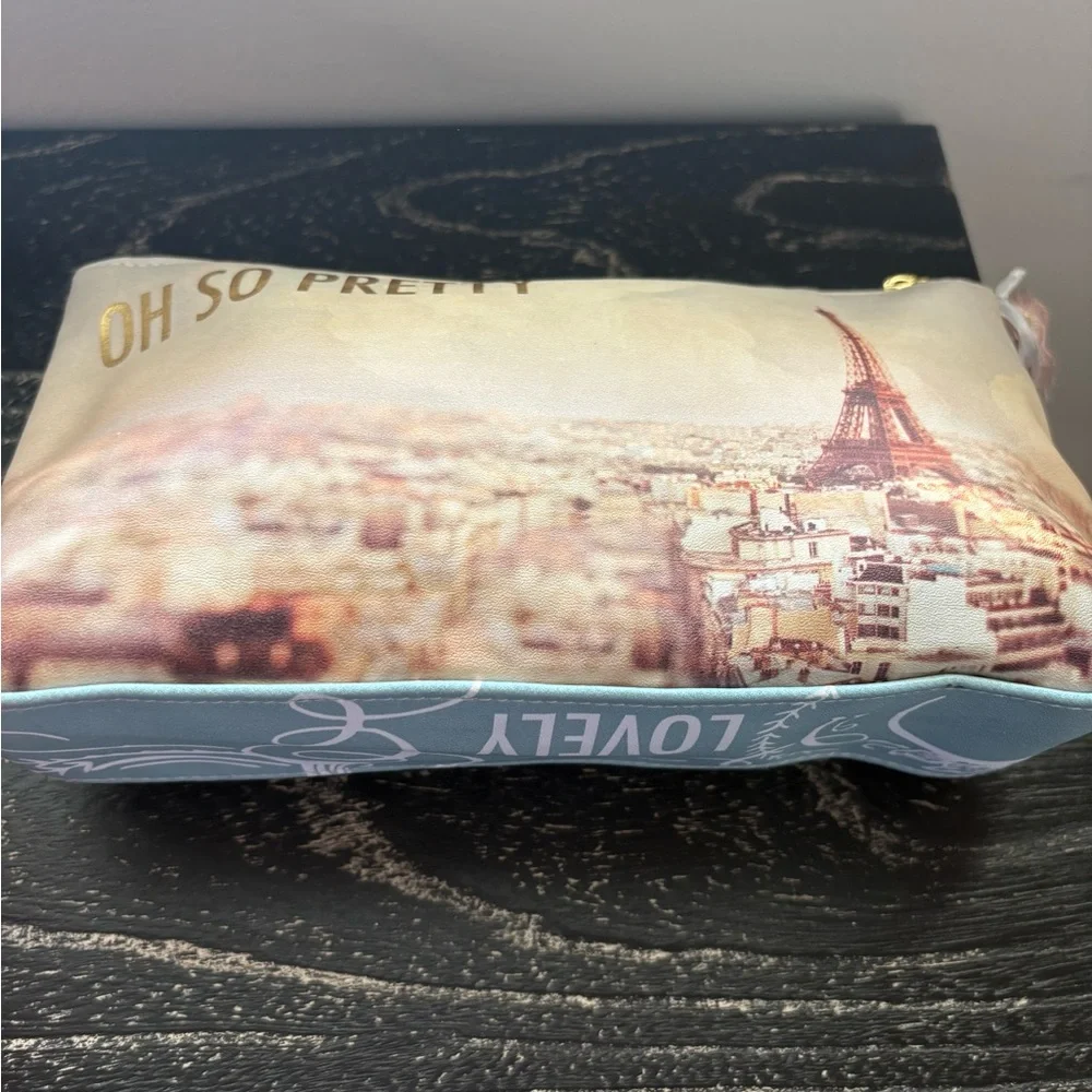 Paris Cosmetic Travel Bag with Tassel Eiffel Tower Charm Keychain